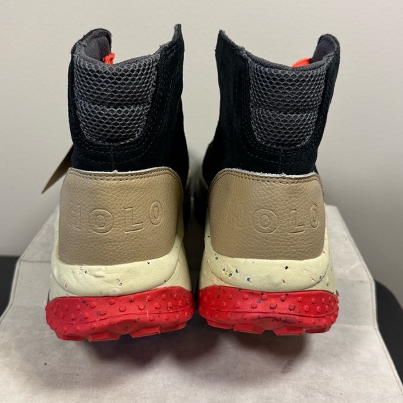 HOLO Stylish Black, red and Tan high top Men's Sneakers, Size 10, NWT - Picture 9 of 11